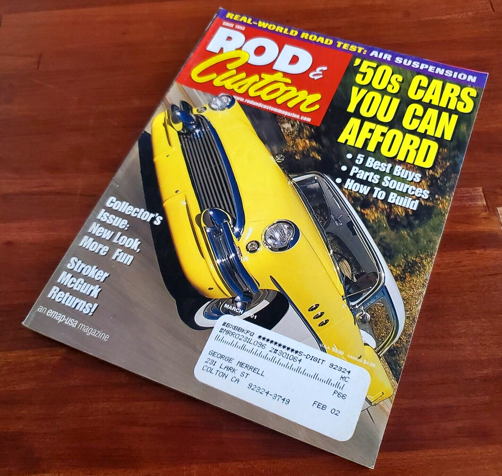 ROD & CUSTOM: '50s CARS YOU CAN AFFORD COLLECTOR'S ISSUE MARCH 2001 MAGAZINE