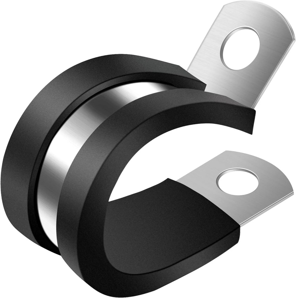 1-1/2 Inch Stainless Steel Wire Clamp 10 Pack with Rubber Grip for Metal Cables