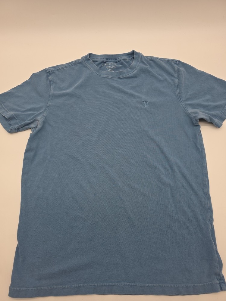 American Eagle Outfitters Super Soft T Shirt Mens Small Blue Embroidered..#38420