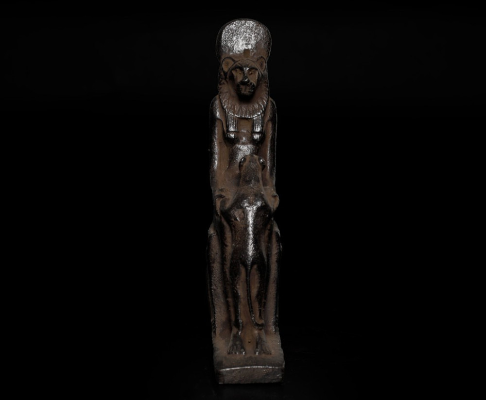 Rare Ancient Egyptian Sekhmet Lioness Goddess Statue Black Basalt Style BC