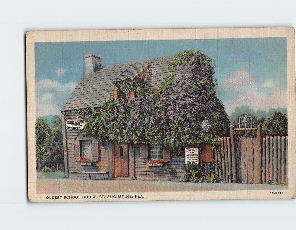 Postcard Oldest School House St. Augustine Florida USA