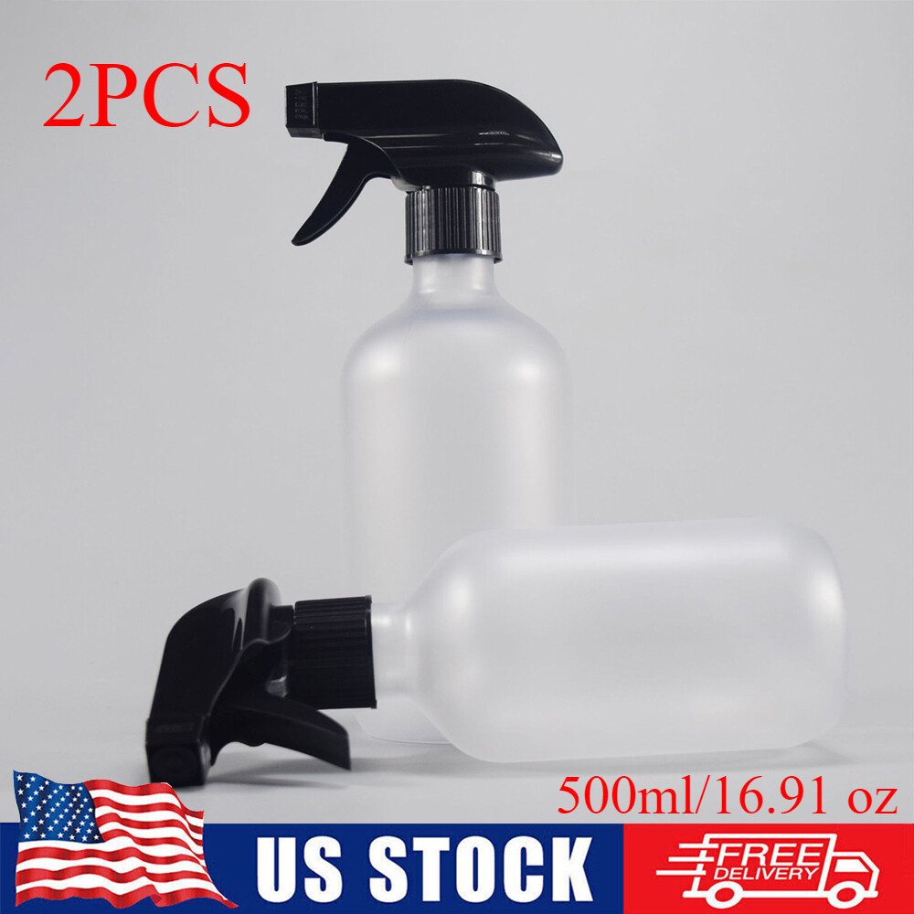 2X Small Frosted Plastic Spray Bottle for Hair Styling  