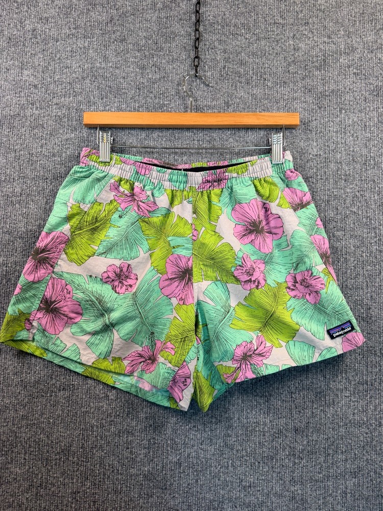 Patagonia Women's Baggies Shorts Size Small Floral Hibiscus Beach Tropical