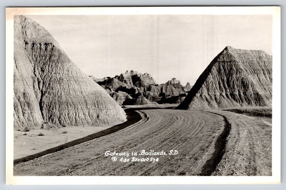 RPPC~Gateway Scene In Badlands South Dakota~Rise Studio Real Photo Postcard
