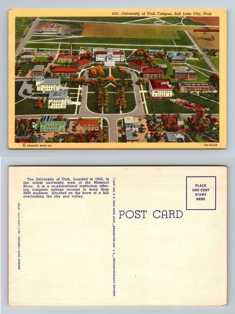 Salt Lake City, UT-Utah, University of Utah Campus Buildings Vintage Postcard