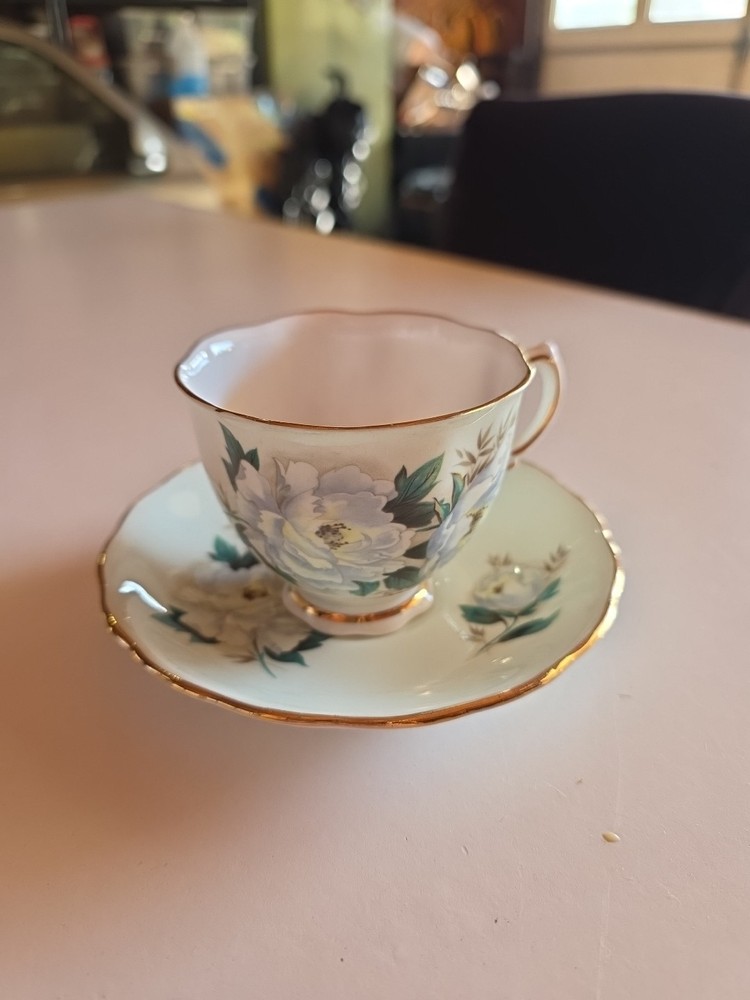 Vintage Colclough bone china floral cup and saucer