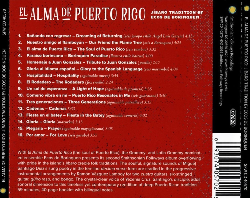 Ecos De Borinquen Alma De Puerto Rico: Jíbaro Tradition New Cd