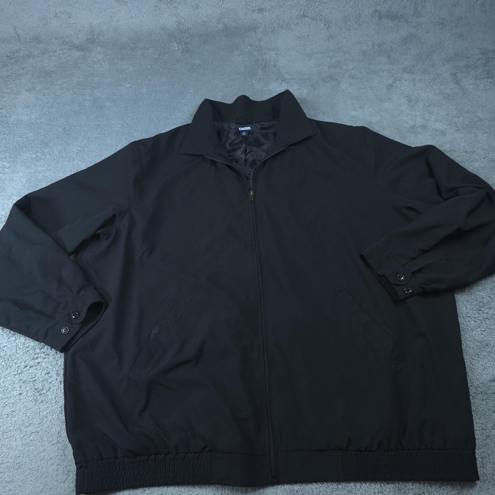 KingSize Jacket Mens 4XLT Black Lightweight Lined Windbreaker Full Zip Tall Fit