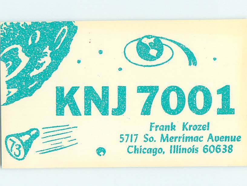 Pre-1980 RADIO CARD - CB HAM OR QSL Chicago Illinois IL m/09 AH0988