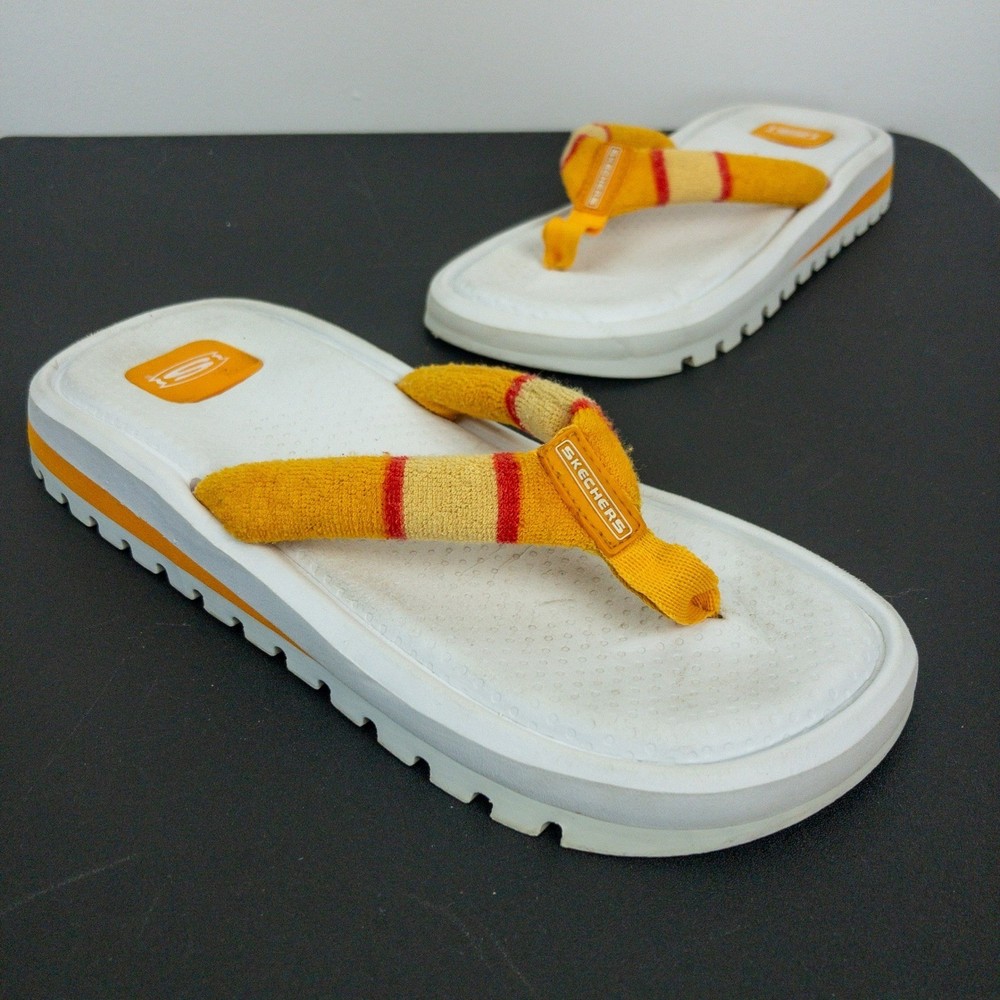 Skechers Y2K Chunky Flip Flop Sandals Womens 7.5-8 White Beach Outdoor Thong