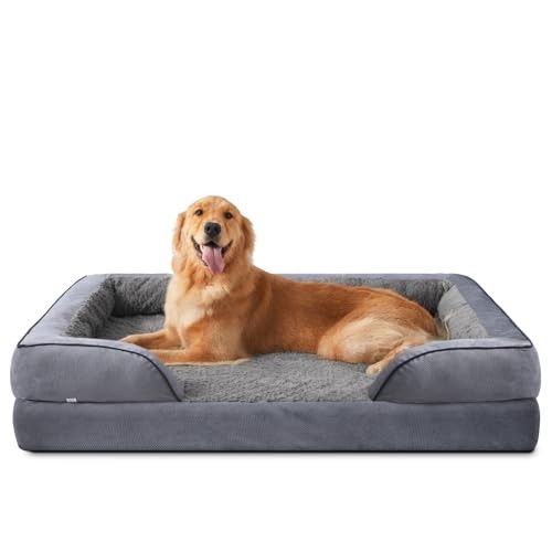 XL Orthopedic Dog Bed Large Washable 42x32x6.5 Dark Grey