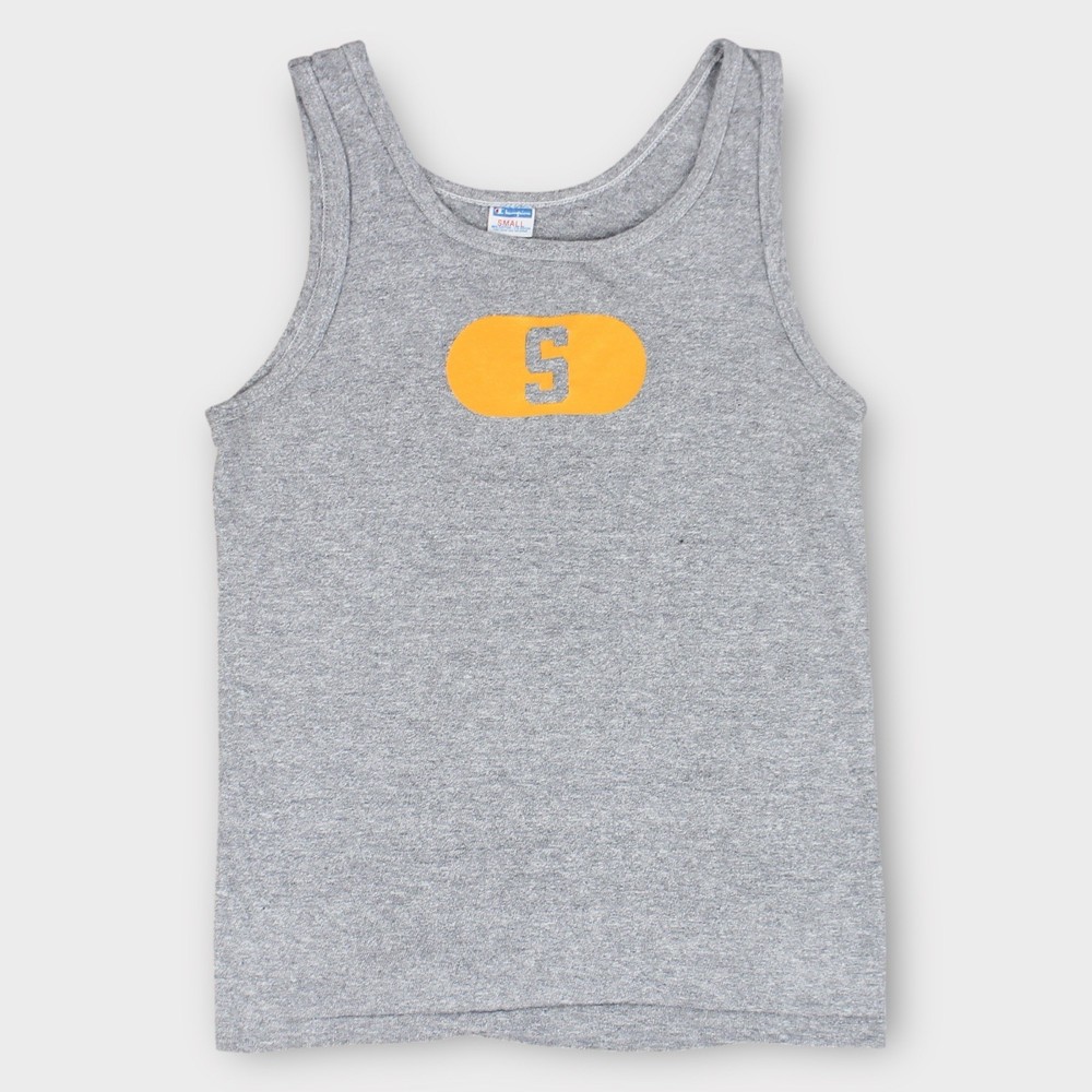 70s Champion Tank Top Small Gray USA Made 