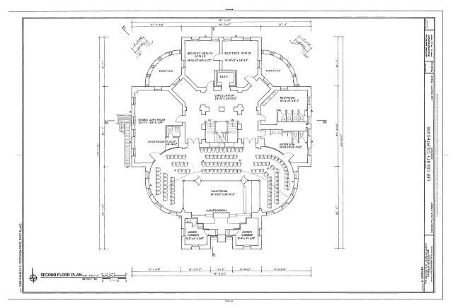 Photo:Giddings TX Lee County Courthouse Floor Plan 1930s Second Floor