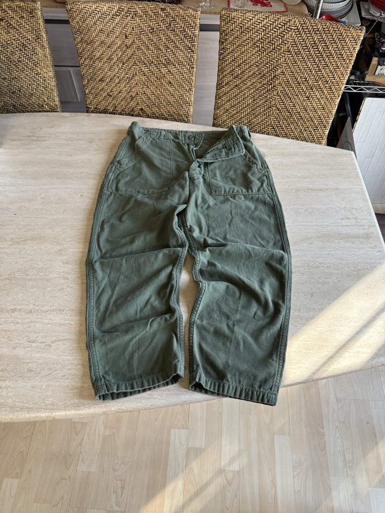 Vintage 1970s 34x29 VIETNAM Army Trousers OG-107 Type 1 Pants USA Button