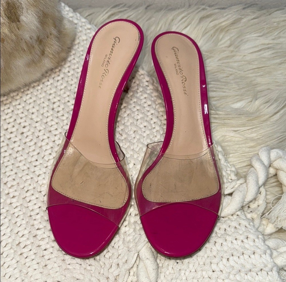 Gianvito Rossi Fuchsia Heels With Transparent Strap