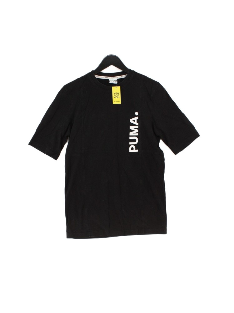 Puma Men's T-Shirt S Black Graphic Cotton with Elastane Basic