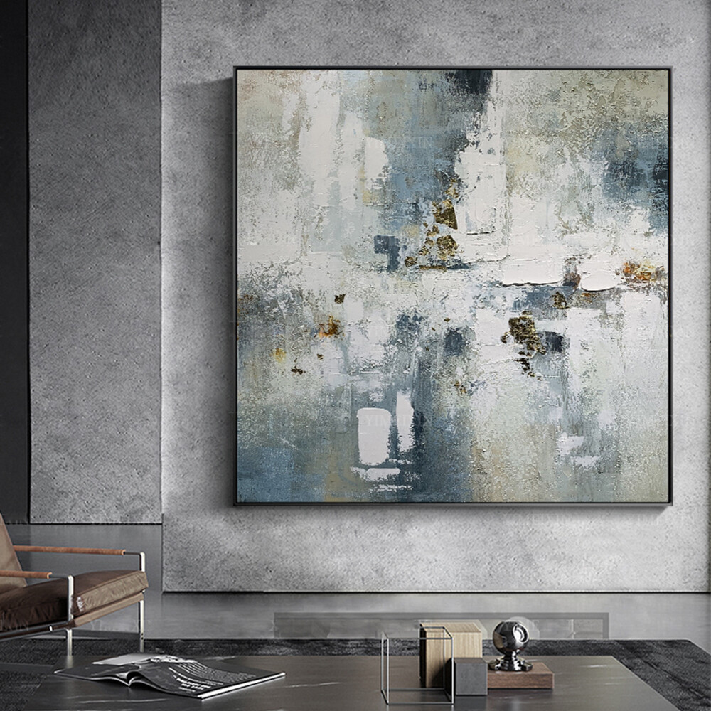 Abstract Oil Painting Hand-Painted Thick Oil Painted Wall Art Gold Foil Abstract