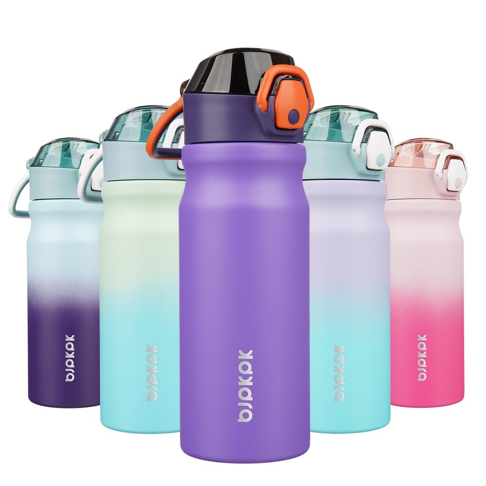 18oz Stainless Steel Insulated Water Bottle with Straw Lid Reusable Metal