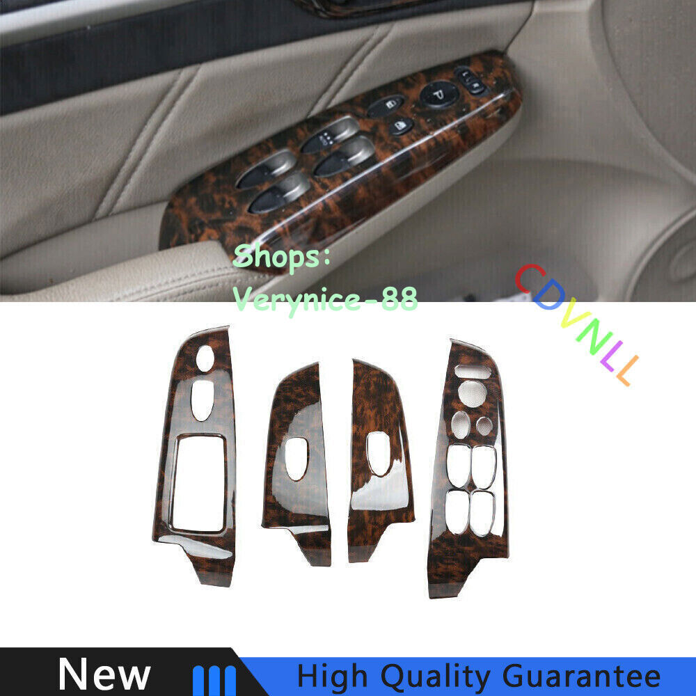 For Honda Civic 8th 2006-2011 Wood Grain Window Lock Lift Panel Frame Trim 4PCS