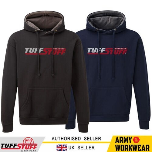 Tuffstuff Logo Hoodie Lined Hood Pouch Pocket Comfort Heavy weight Mens