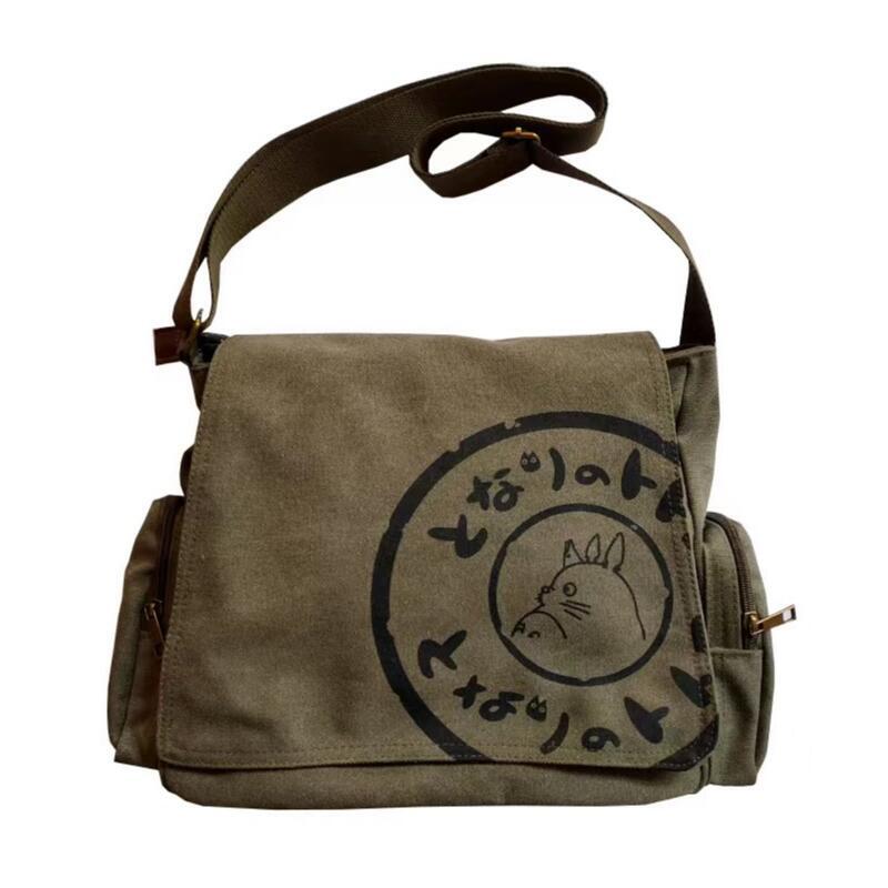 totoro gray canvas anime unisex shoulder bag Women  Messenger Bag cross body bag