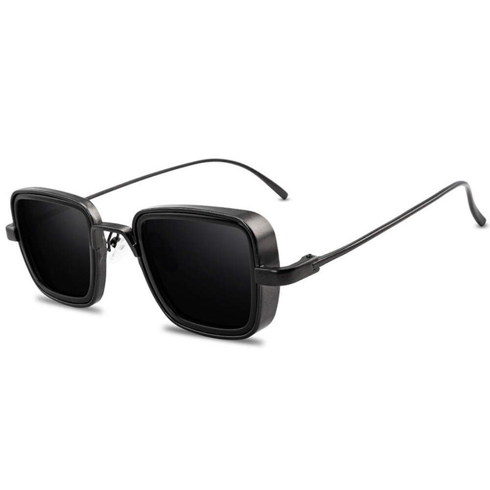 Vintage Steampunk Square Metal Sunglasses for Men with UV400 Protection  