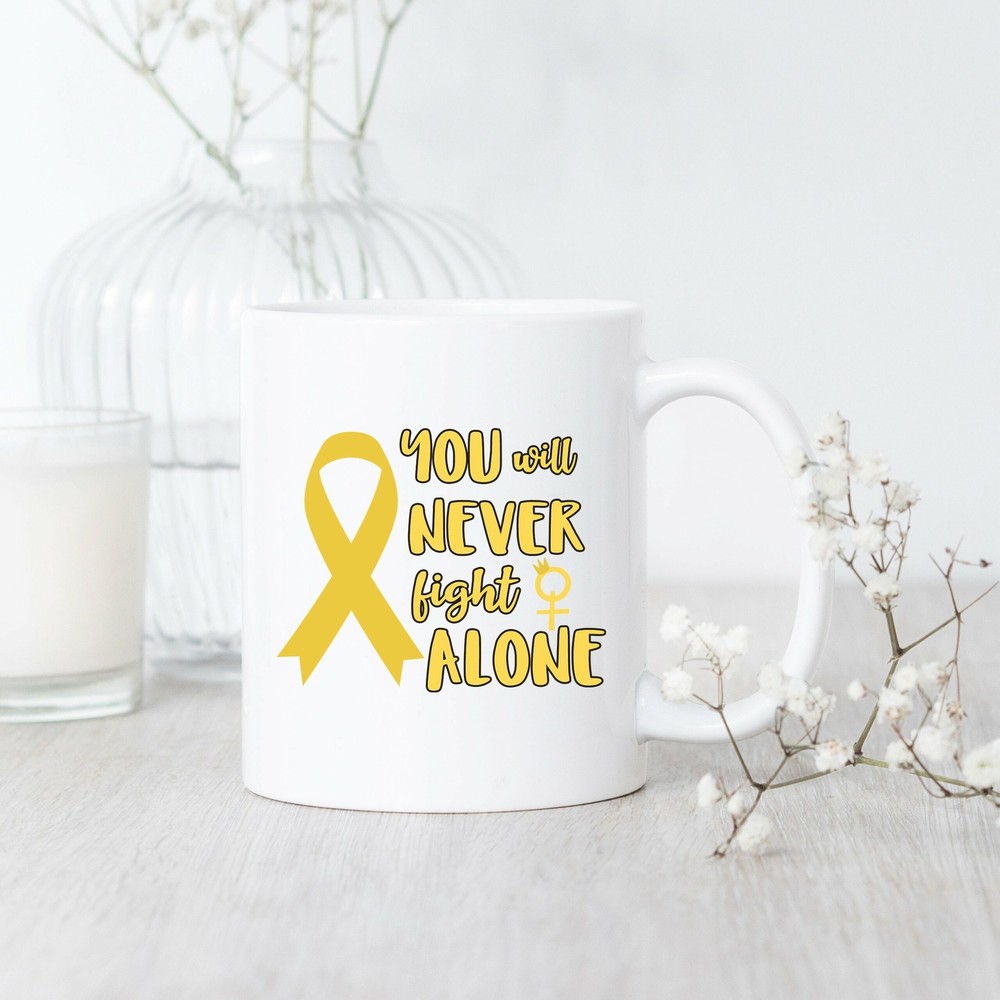Sarcoma Cancer You Never Fight Alone Mug Sarcoma Cancer Mug Sarcoma Cancer Gift
