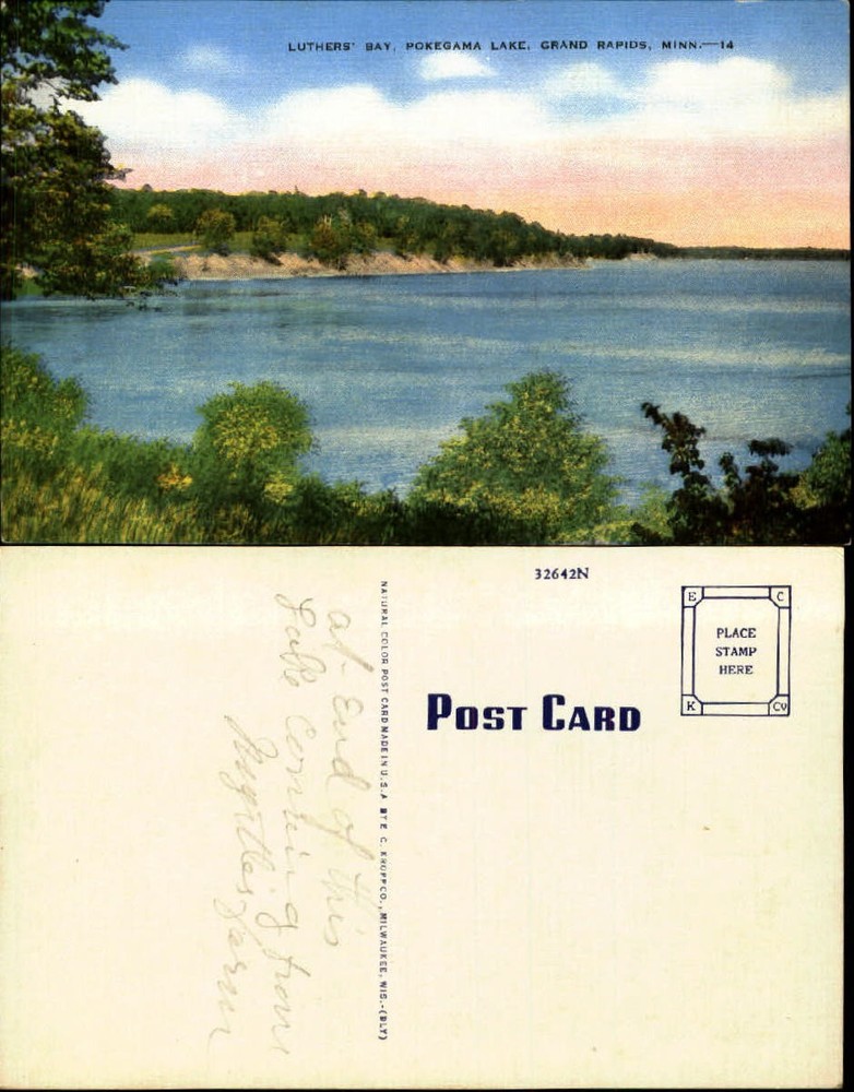 Luthers Bay Pokegama Lake Grand Rapids Minnesota MN 1940s