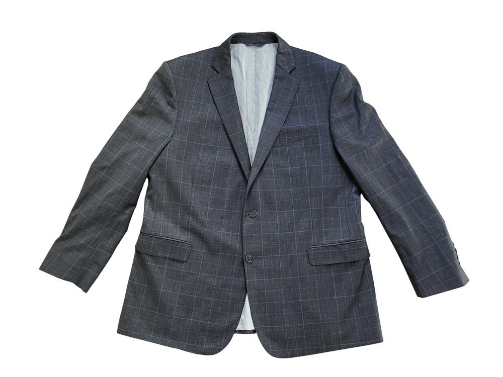 Brooks Brothers Blazer Mens 46R Regent Fit Wool Stretch Windowpane Sport Coat