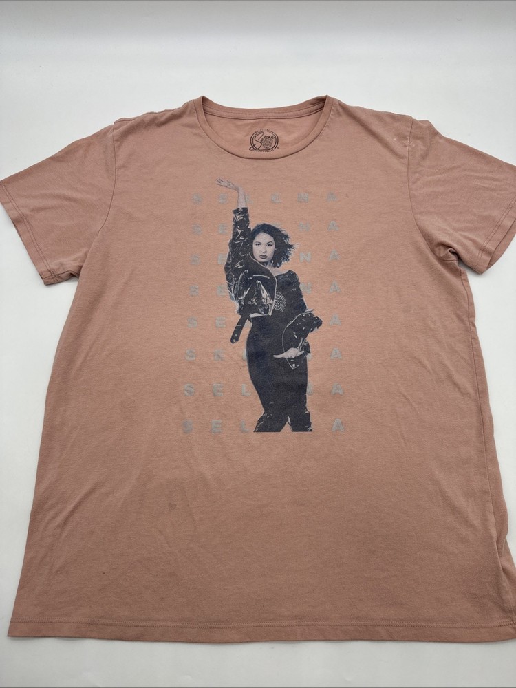 Selena Official Merchandise T-shirt Men XL Pink Coral Graphic Print Logo..#33295