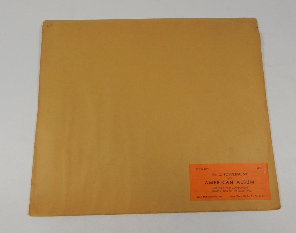 Scott American No. 12 1952 Additions and Corrections Jan 1951 Stamp Album Pages