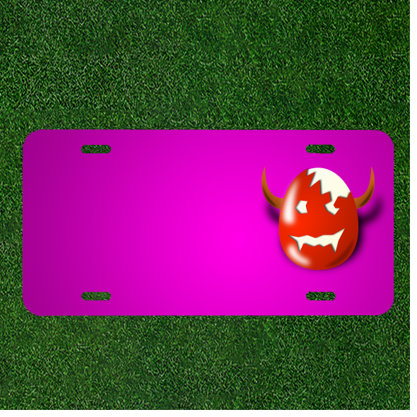 Custom Personalized Car License Plate With Add Names To Red Pumpkin Easter