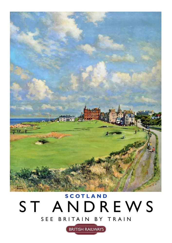 St Andrews Scotland British Railways Britain Vintage Travel Poster Print