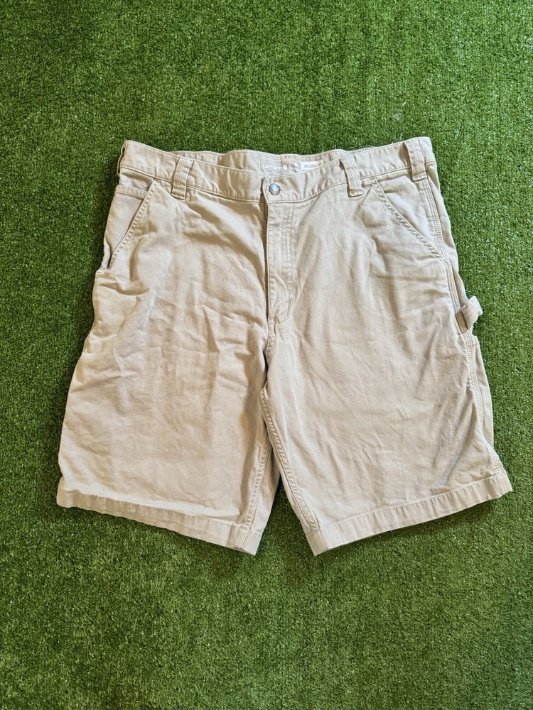 Carhartt Cargo Shorts Mens Size 38 Casual Beige Relaxed Fit