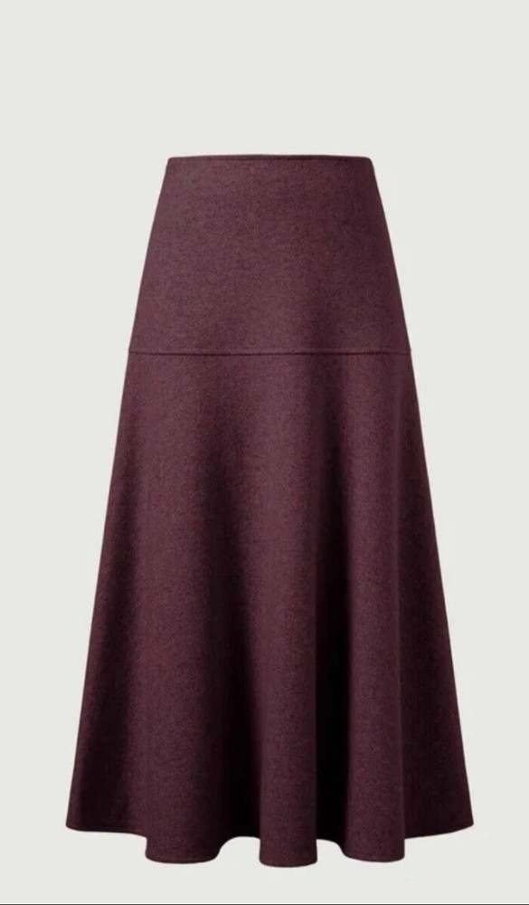 OGL CashSoft Flared Maxi Skirt Womens XS Plum Berry Purple Wool Like NWT