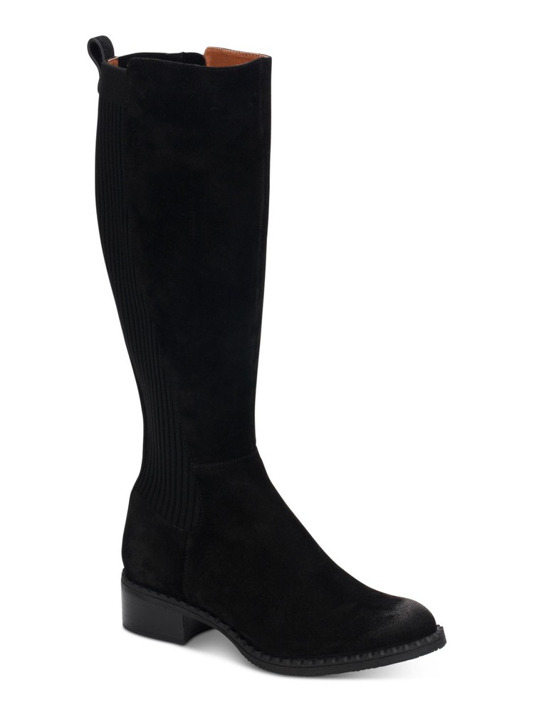 GENTLE SOULS KENNETH COLE Womens Black Zipper Round Toe Leather Riding Boot 5 M