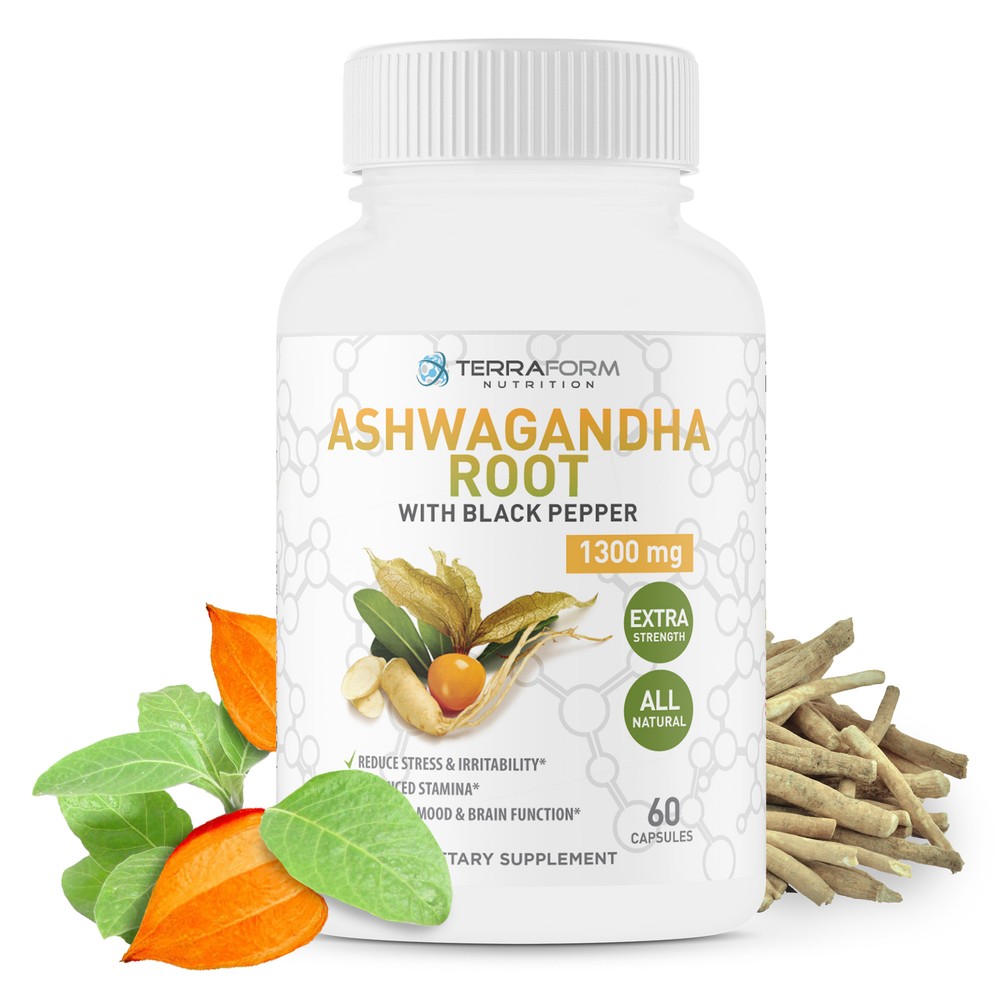 Ashwagandha Supplement- Capsules with Black Pepper - Stress & Anxiety Support -