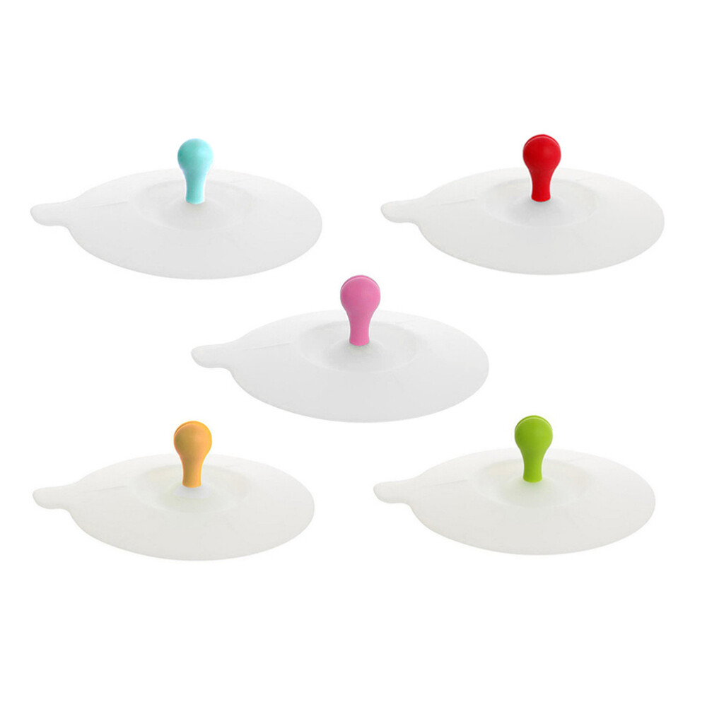 5pcs reusable cup cover Cup Lid Toddler Sippy Cups Lids Silicone Mug