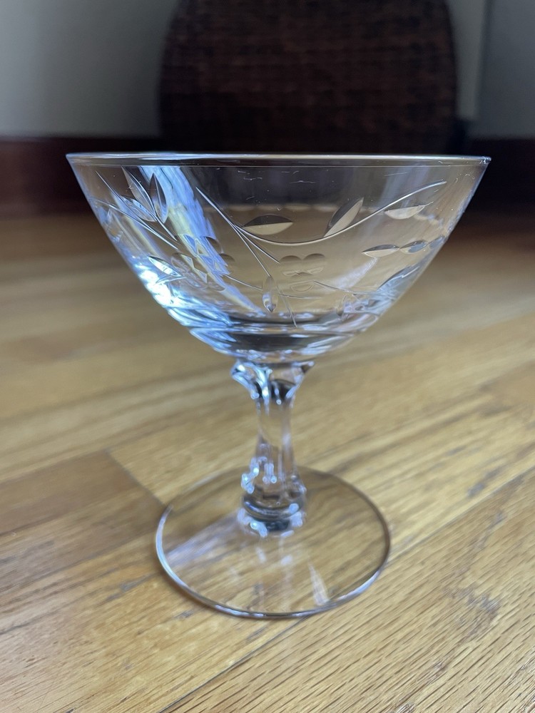Fostoria Nosegay Crystal Champagne/Tall Sherbet, 4 3/8
