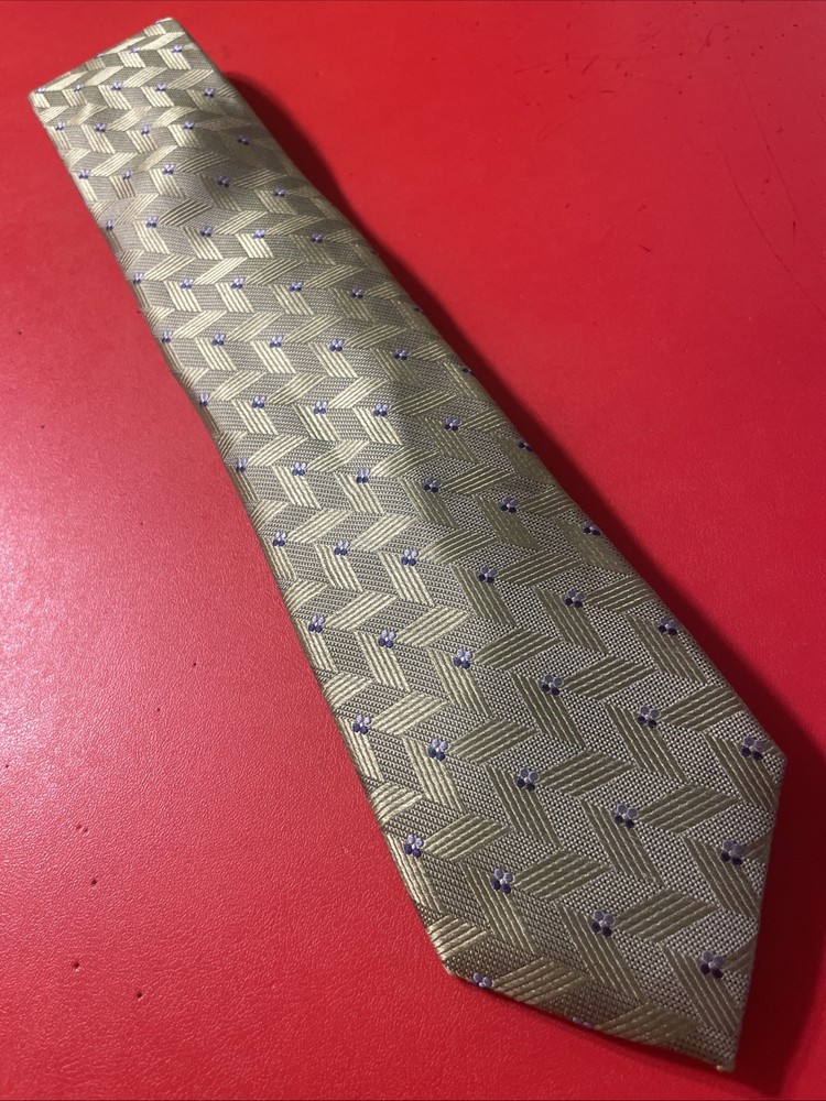 EUC Forsyth Of Canada Thick Geometric Silk Tie Men’s Necktie Hand Sewn