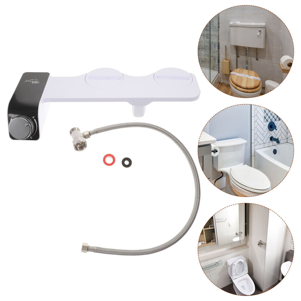 Toilet Plunger with Holder Portable Bidet for Accessories White Attachment