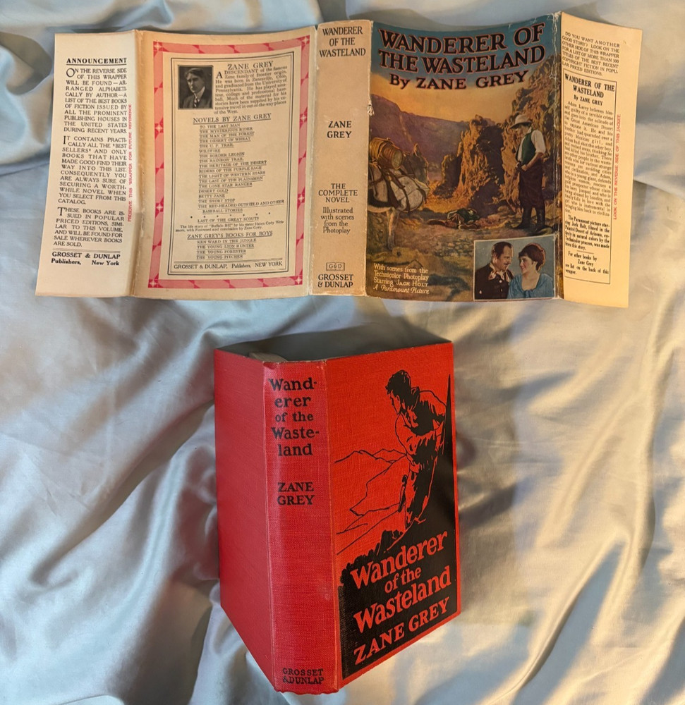 Wanderer of the Wasteland - photoplay edition movie tie-in DJ & stills c1924 VG