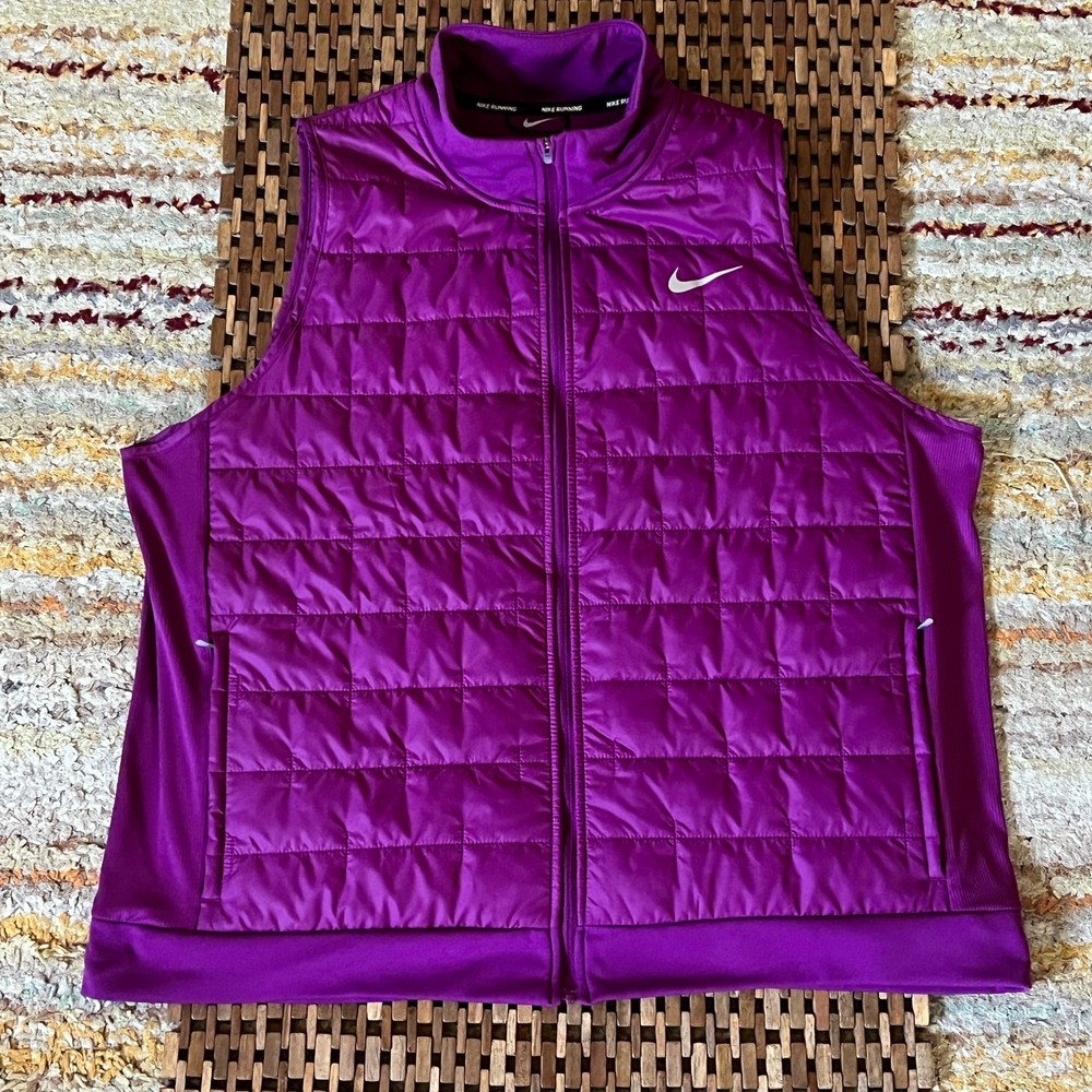 Nike Aerolayer Ultralight Puffer Vest Purple Full Zip Women's Size XXL 2XL