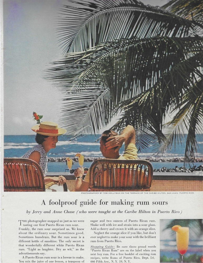 Caribe Hilton  Puerto Rico  Rum  Original Print Ad