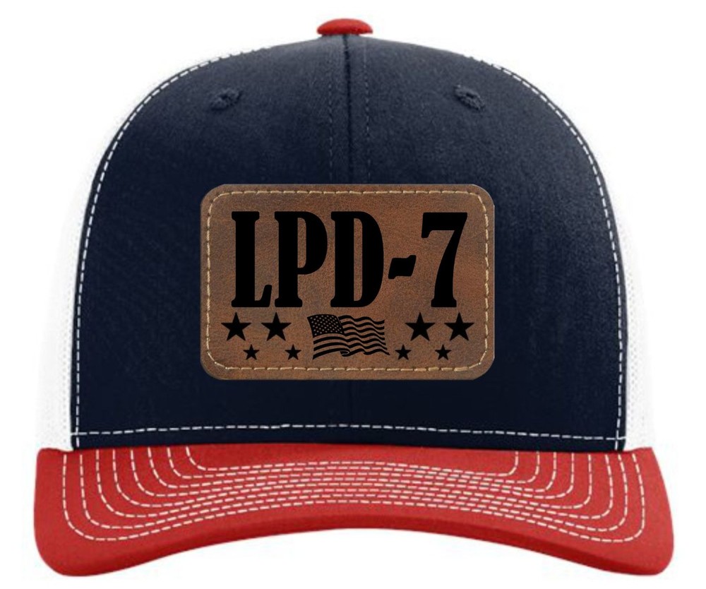 USS CLEVELAND LPD-7 SHIP HAT CAP. US NAVY. NEW. LEATHER.