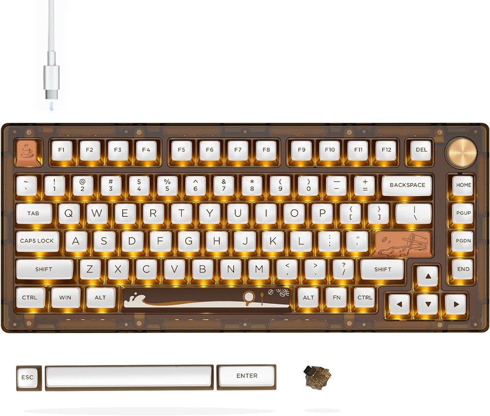 TPO Gasket Dual-Mode Hot Swappable Mechanical Keyboard G75 75% Compact Design