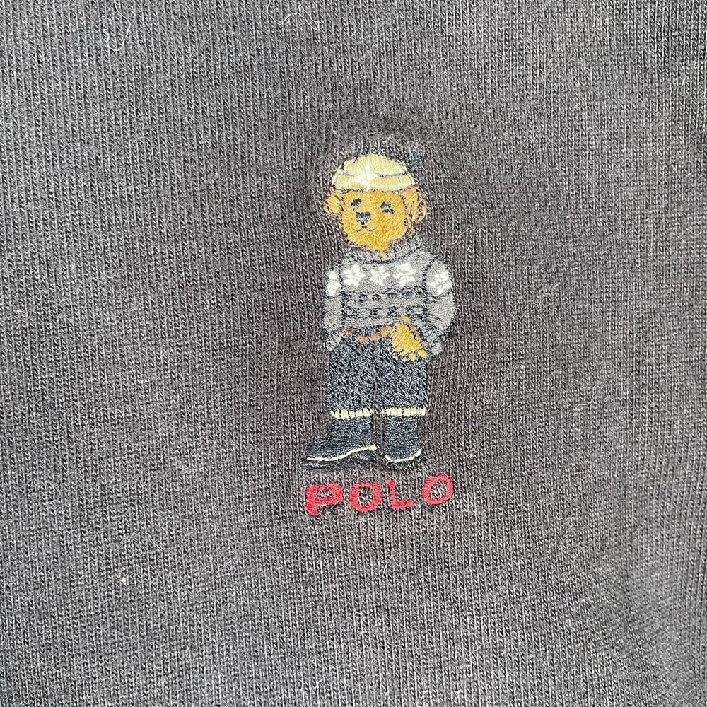 Polo Ralph Lauren Turtleneck Sweater Men's Large Black Embroidered Bear Logo