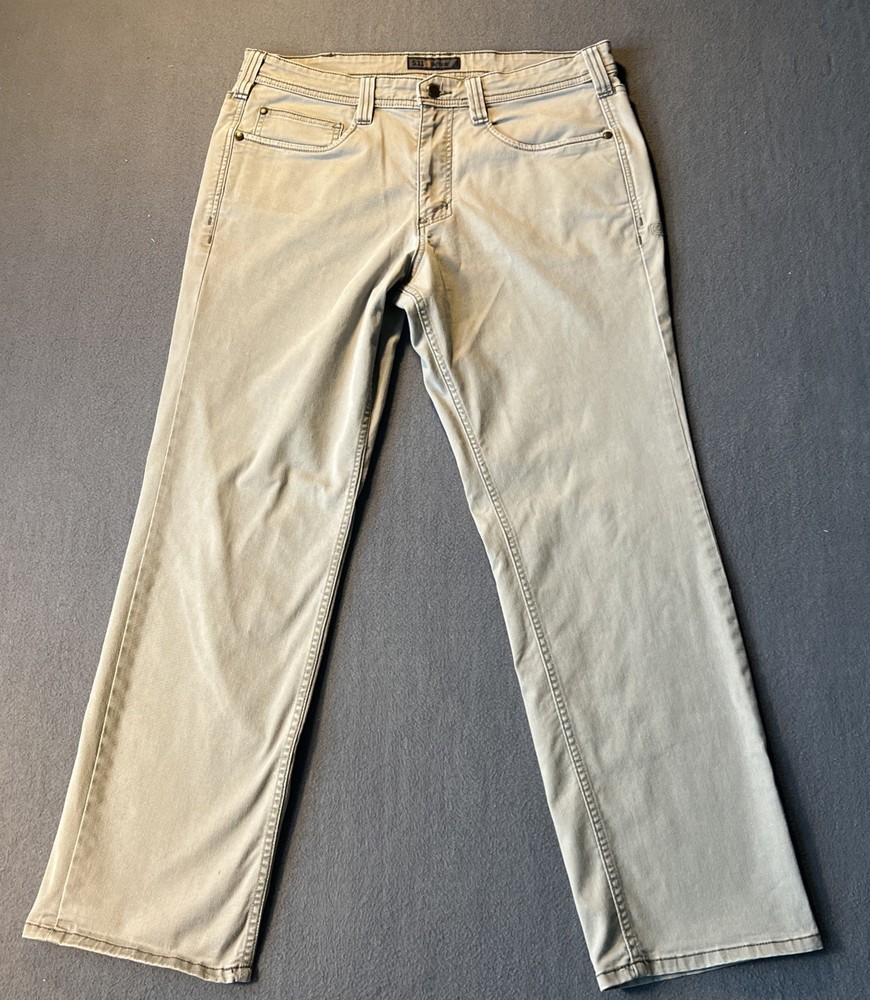 5.11 Tactical Pants Mens 34x32 (Fits 34x30) Light Gray Zip Pockets Stretch *READ