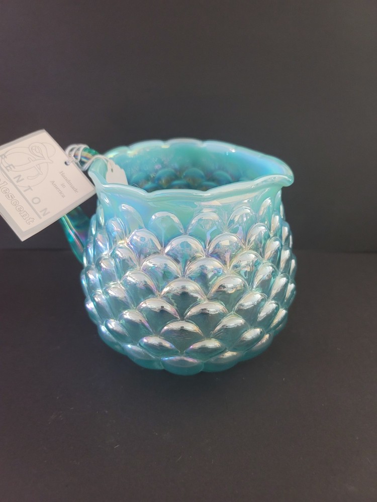 Fenton 1993 Signed 5th Anniversary Jaqueline Turquoise Pitcher
