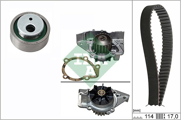 530 0258 31 INA Water Pump + Timing Belt Kit for Citroen, Fiat, Lancia, Peugeot